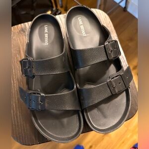 Lane Bryant Black Textured Sole Slides